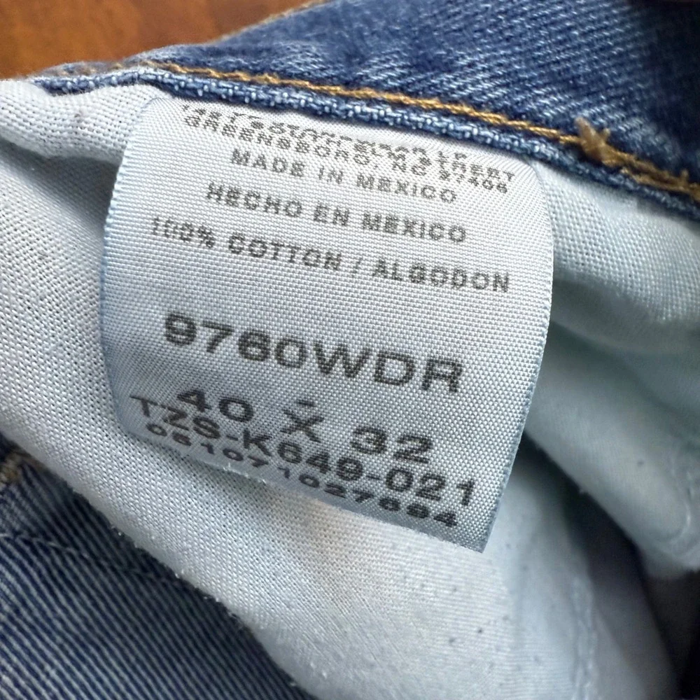 Wrangler Mens Jeans 40x32 Authentic Western Denim Blue Straight Fit‎